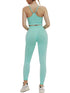 the keeper GATHERED CROP & high waist scrunch butt legging SET Aqua